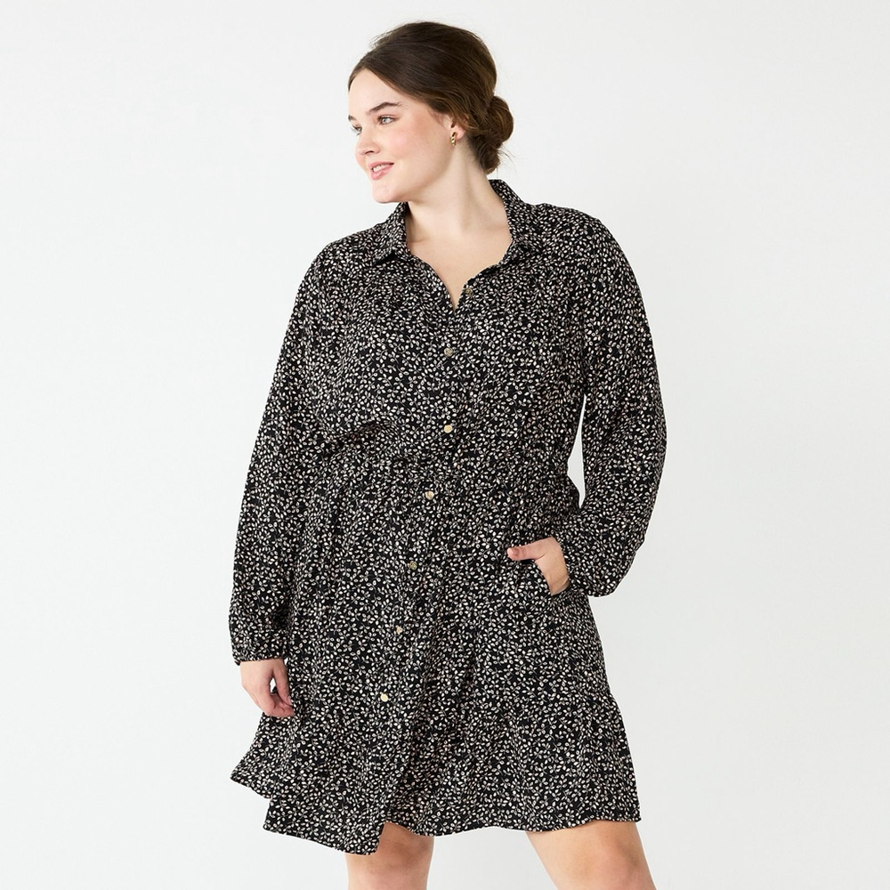DRAPER JAMES RSVP Button-Front Knot-Waist Dress Size 1X - Picture 3 of 16